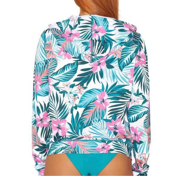 HURLEY Full Hooded Zip Hoodie Swimsuit Cover Up Hawaiian Hoodie Summer Beach - Picture 2 of 6